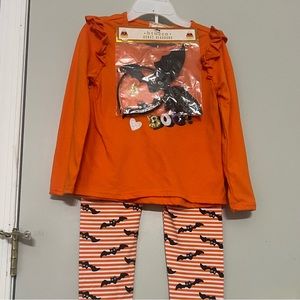 Little girls Halloween outfit with headband. Never worn. Size 7.
